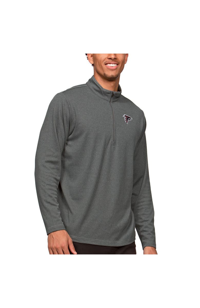 ANTIGUA Men's Antigua Heathered Charcoal Atlanta Falcons Epic Quarter-Zip Pullover Top, Main, color, 
