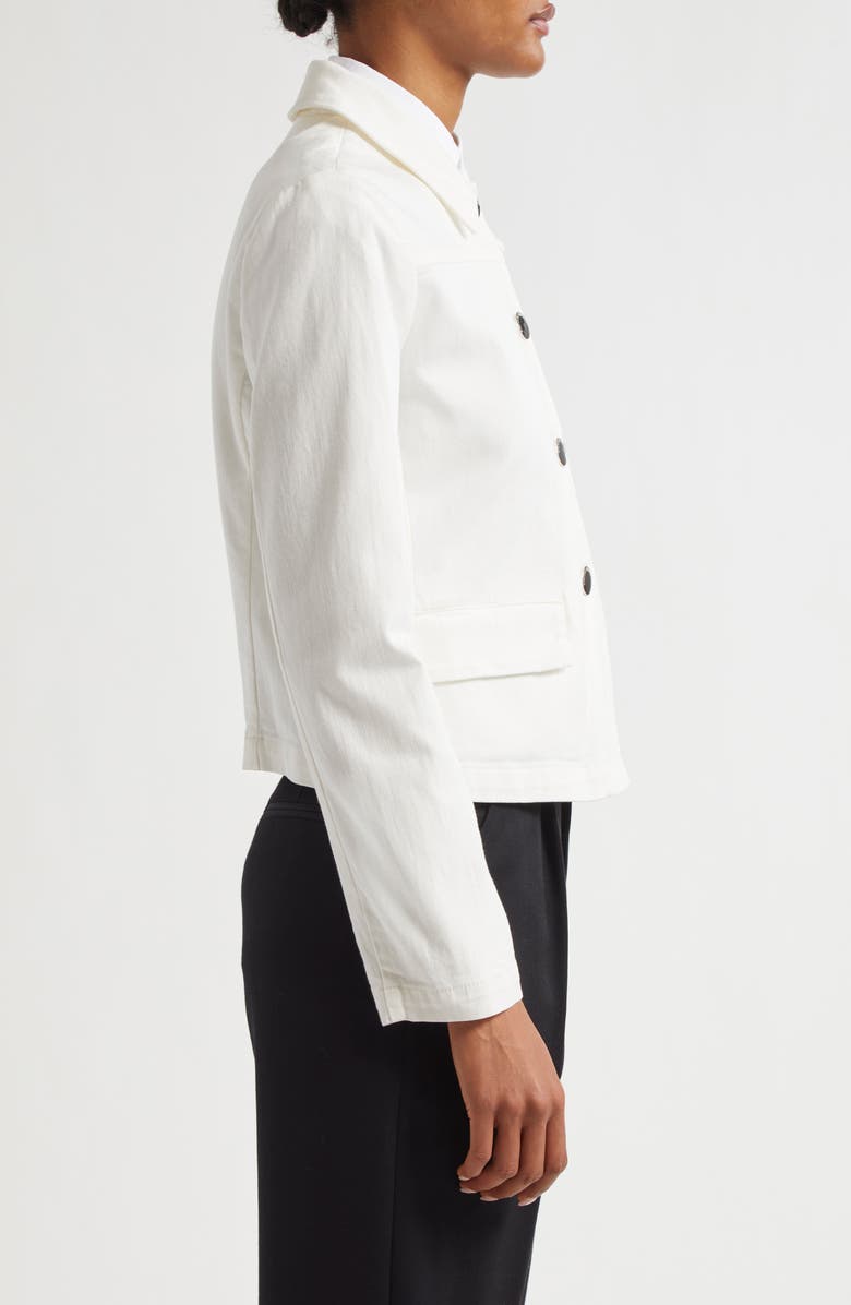 Emporio Armani Stretch Cotton Twill Jacket, Alternate, color, Off White