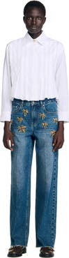 SANDRO Pleated cropped shirt