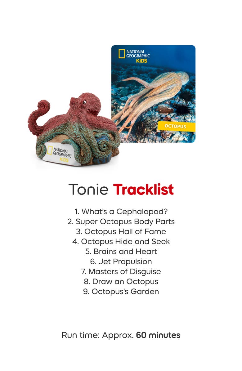 tonies National Geographic Whale & Octopus Tonie Audio Character Bundle, Alternate, color, Grey Multi