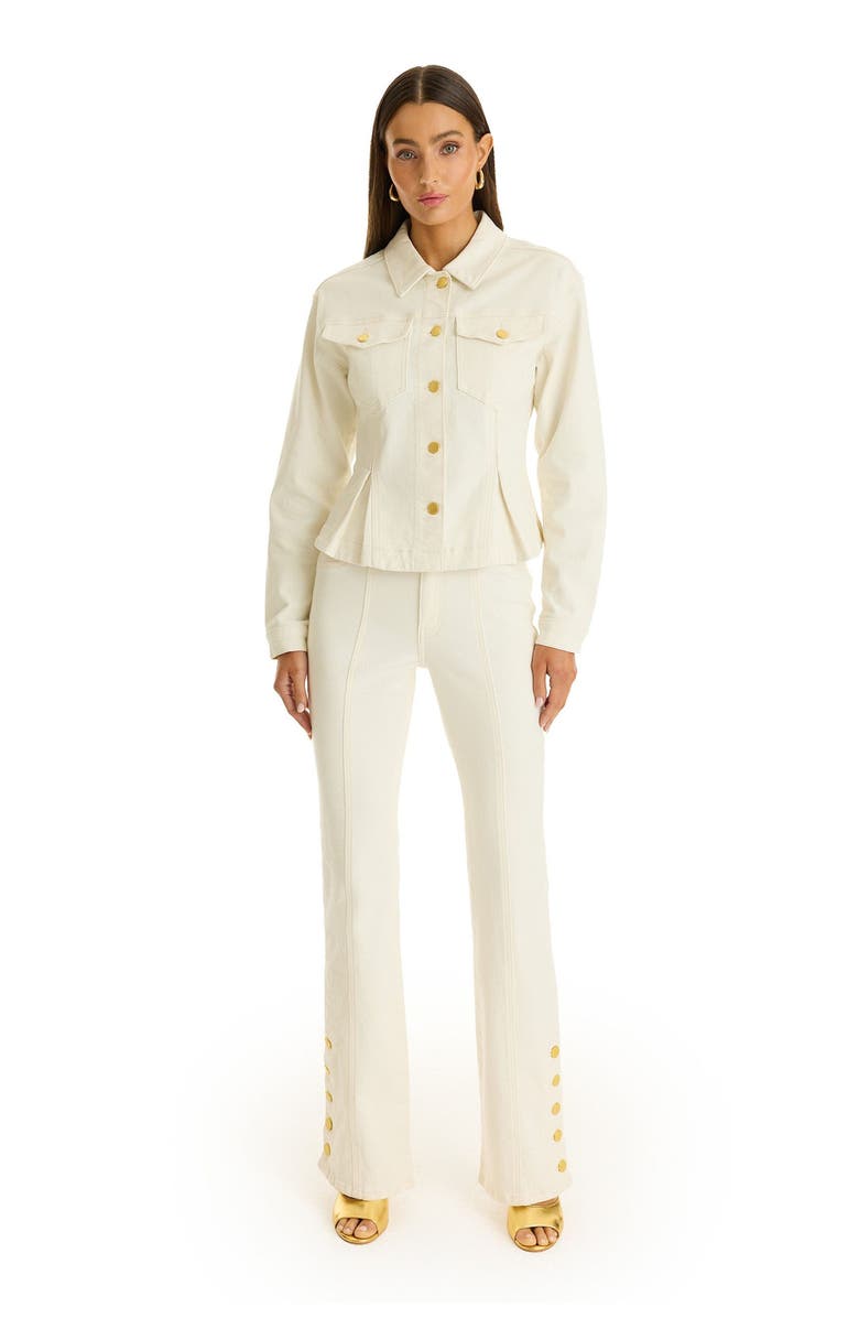 The Noli Shop Bethanie Denim Jacket, Alternate, color, Ivory