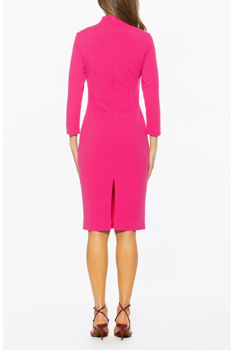 Marais Neck Midi Sheath Dress, Alternate, color, HOT PINK
