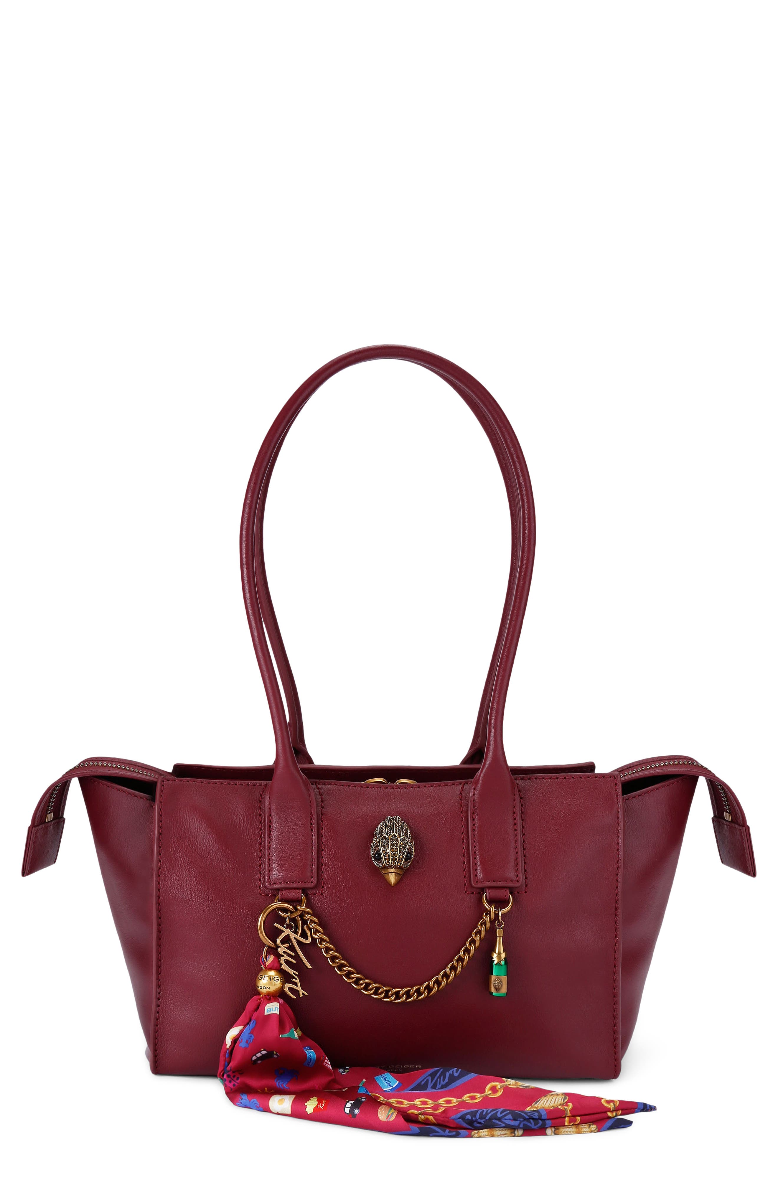 Small Sloane Leather Shopper, Main, color, OPEN RED