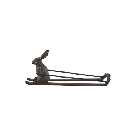 Skiing Rabbit Cast Iron Bottle Holder