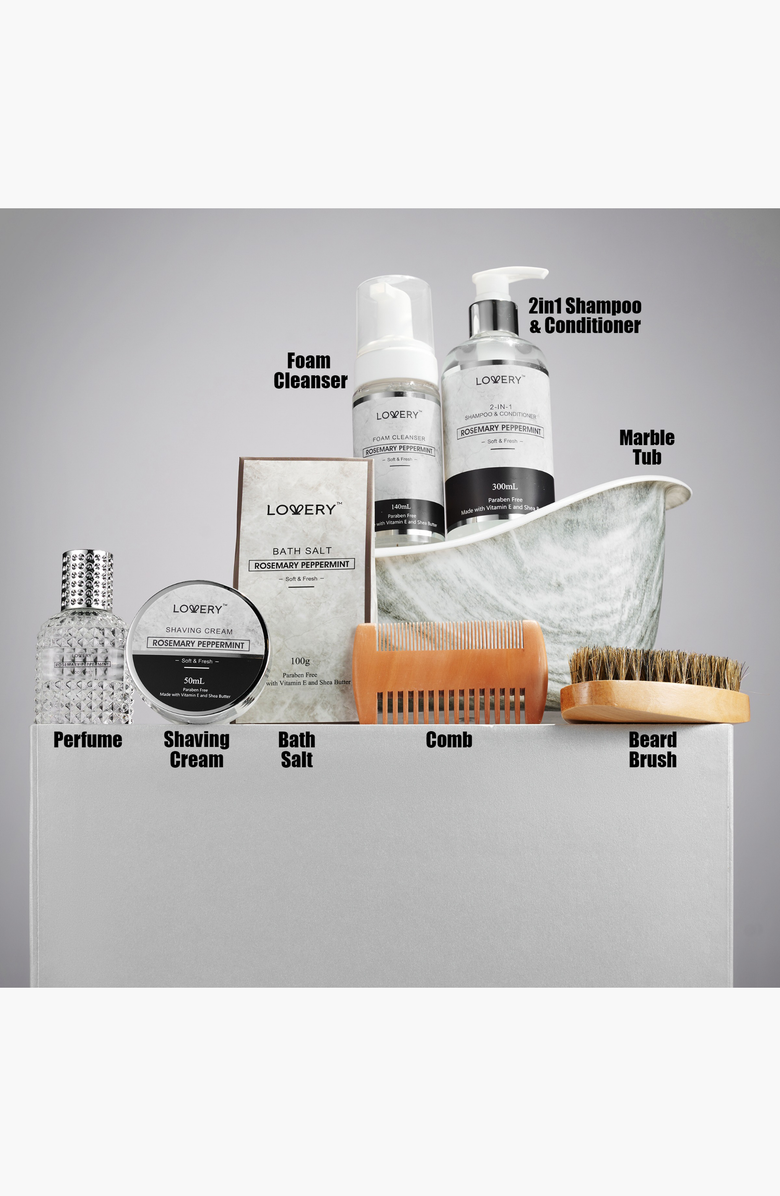 Lovery Premium Bath And Body Beauty Basket, Rosemary Peppermint Home Spa Set, Alternate, color, 