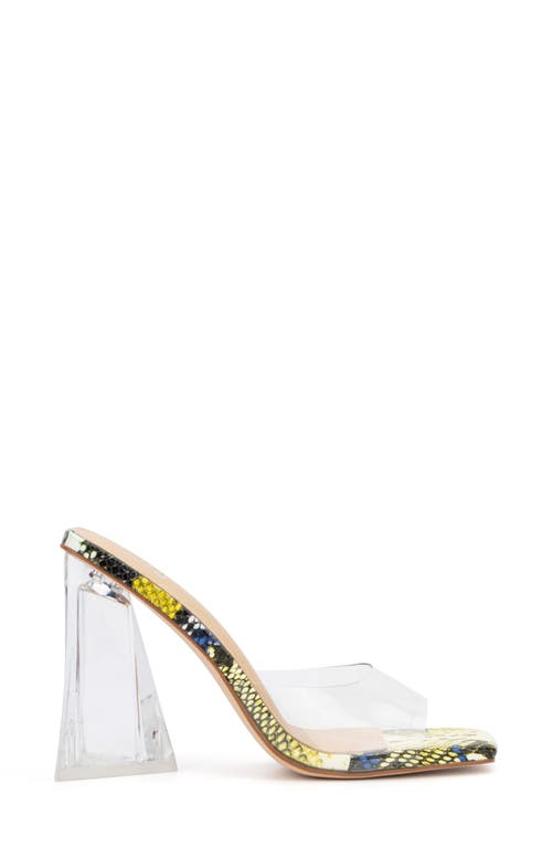 New York And Company Heather Snake Embossed Lucite Heel Sandal In Multi