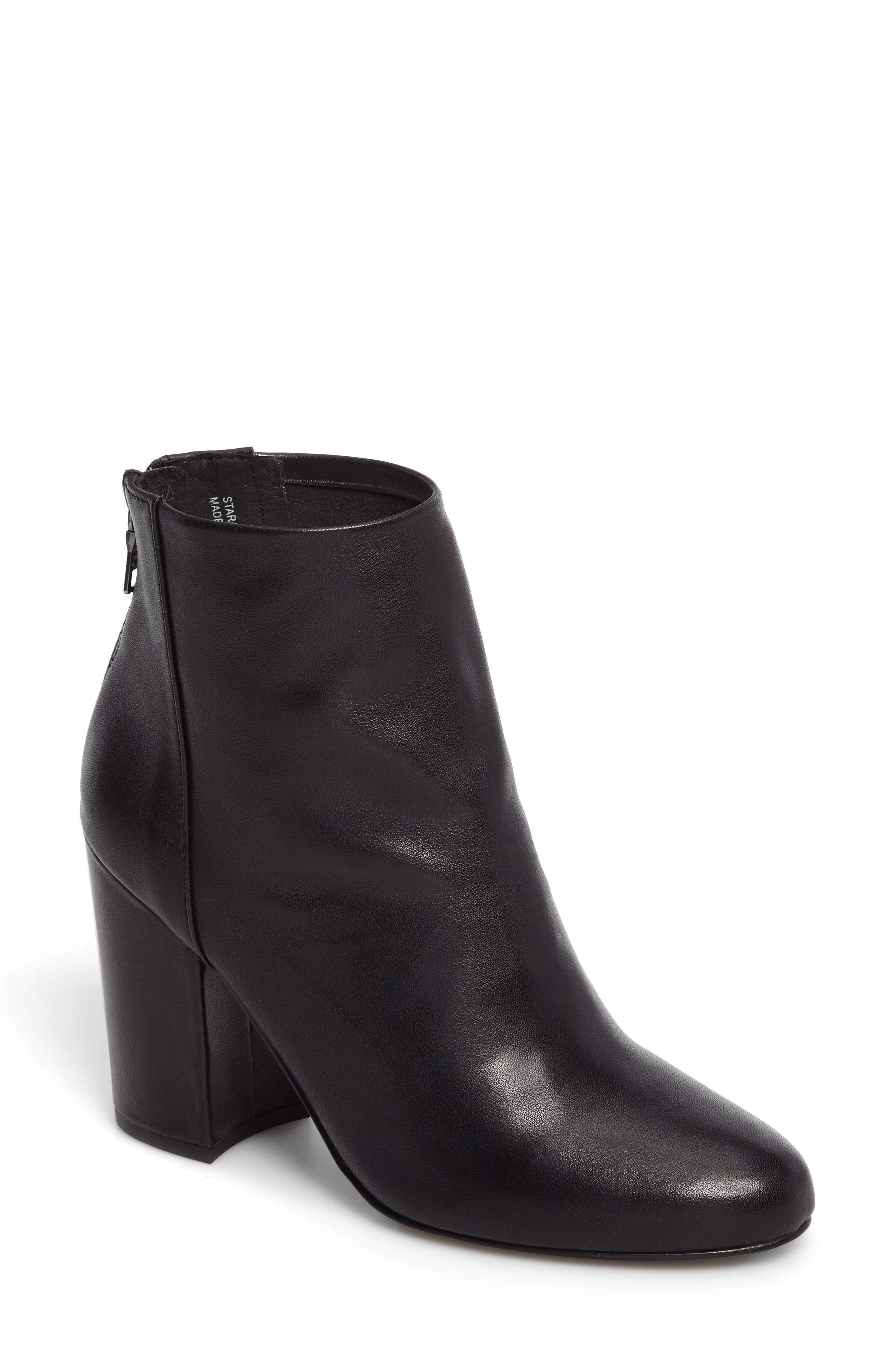 Star Bootie, Main, color, BLACK LEATHER