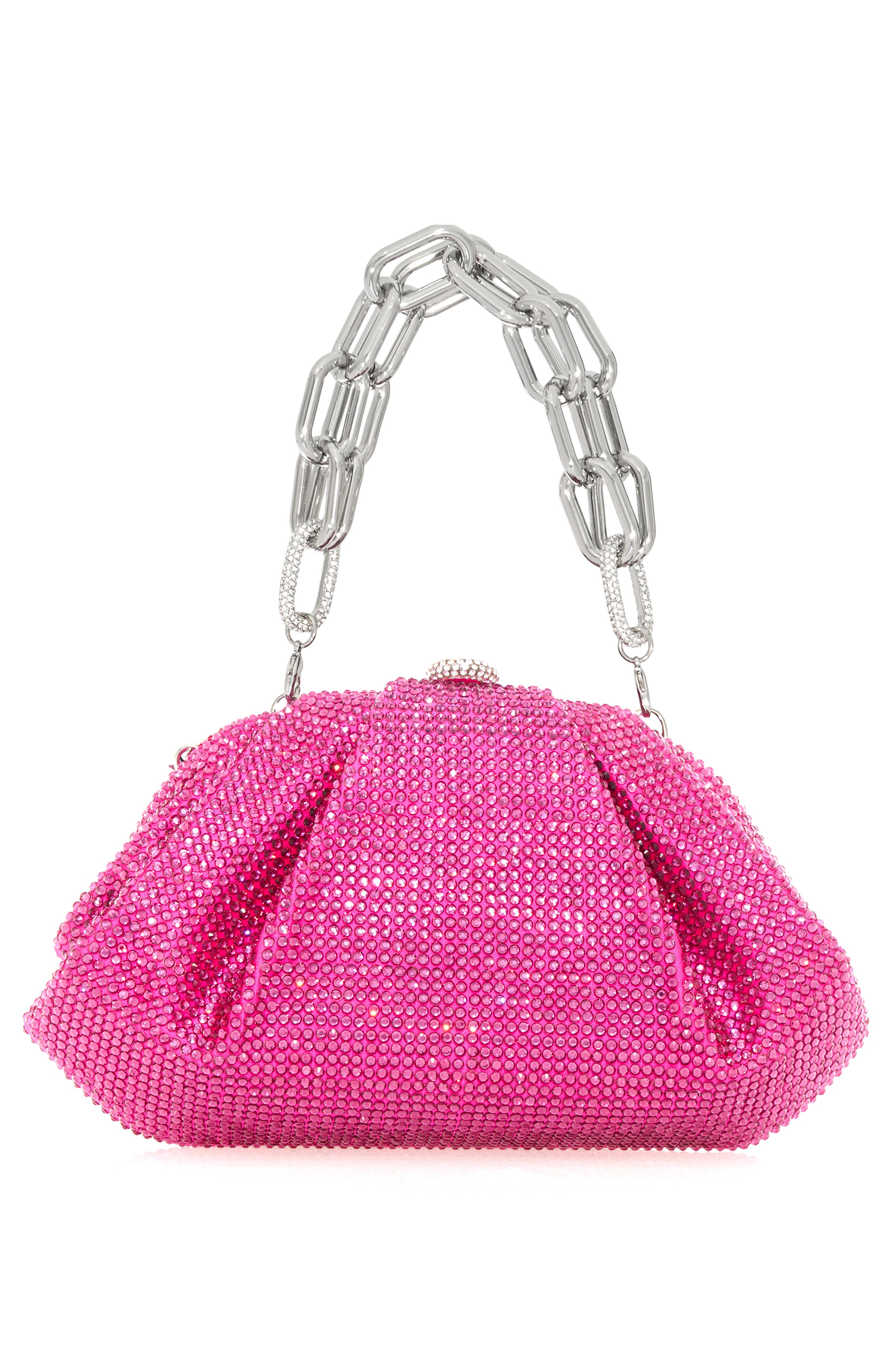 Gemma Crystal Clutch, Alternate, color, SILVER FUCHSIA