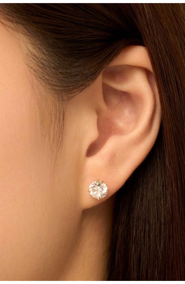 Oradina 14K Solid Gold Luminous 3 Carat Lab Diamond Classic Studs, Alternate, color, White Gold, Lab Diamonds