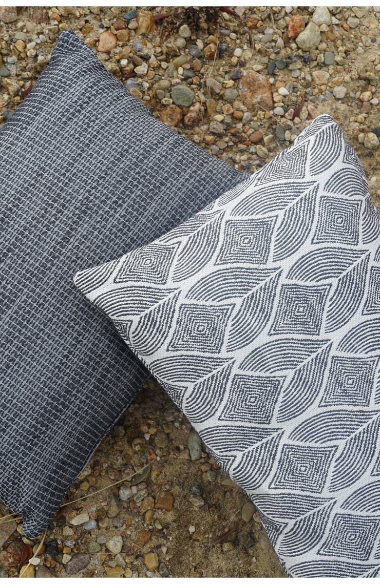 Anaya Natural Waves Mocha Indoor Outdoor Pillow, Alternate, color, Black