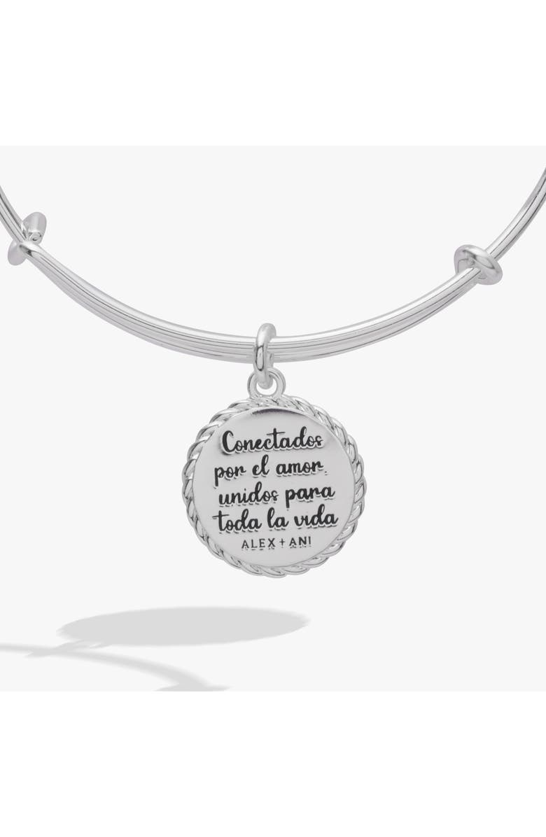 Alex and Ani Mamá Charm Bangle Bracelet, Alternate, color, Silver