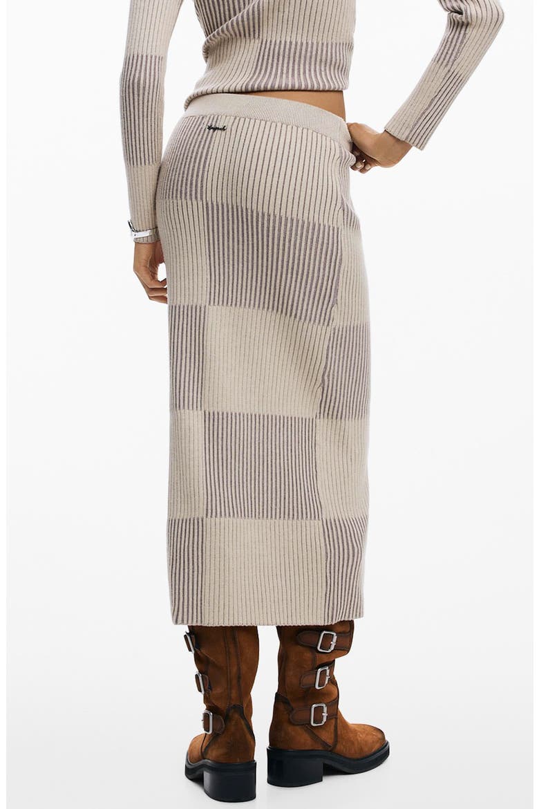 Rib Midi Skirt, Alternate, color, BROWN