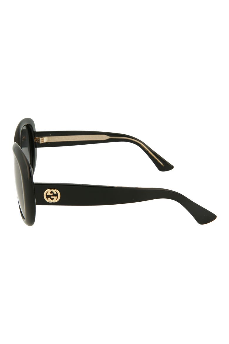 55mm Oval Sunglasses, Alternate, color, BLACK GREY