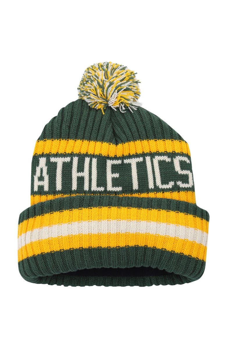 '47 Men's '47 Green Oakland Athletics Bering Cuffed Knit Hat with Pom, Alternate, color, Green