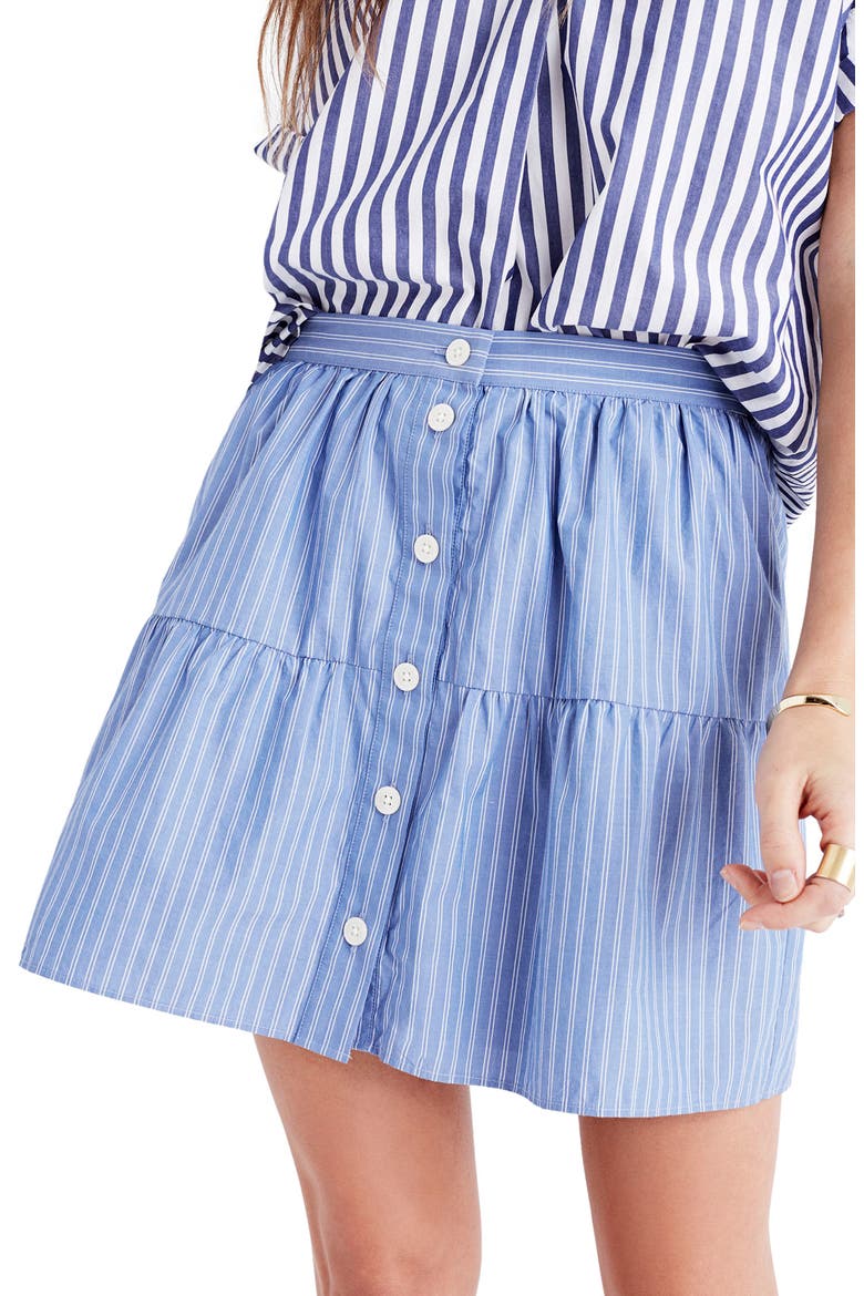 Bistro Stripe Skirt, Alternate, color, SOFT TWILIGHT