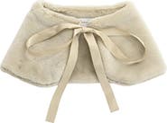 Tulleen Ribbon-Tie Faux Fur Collar