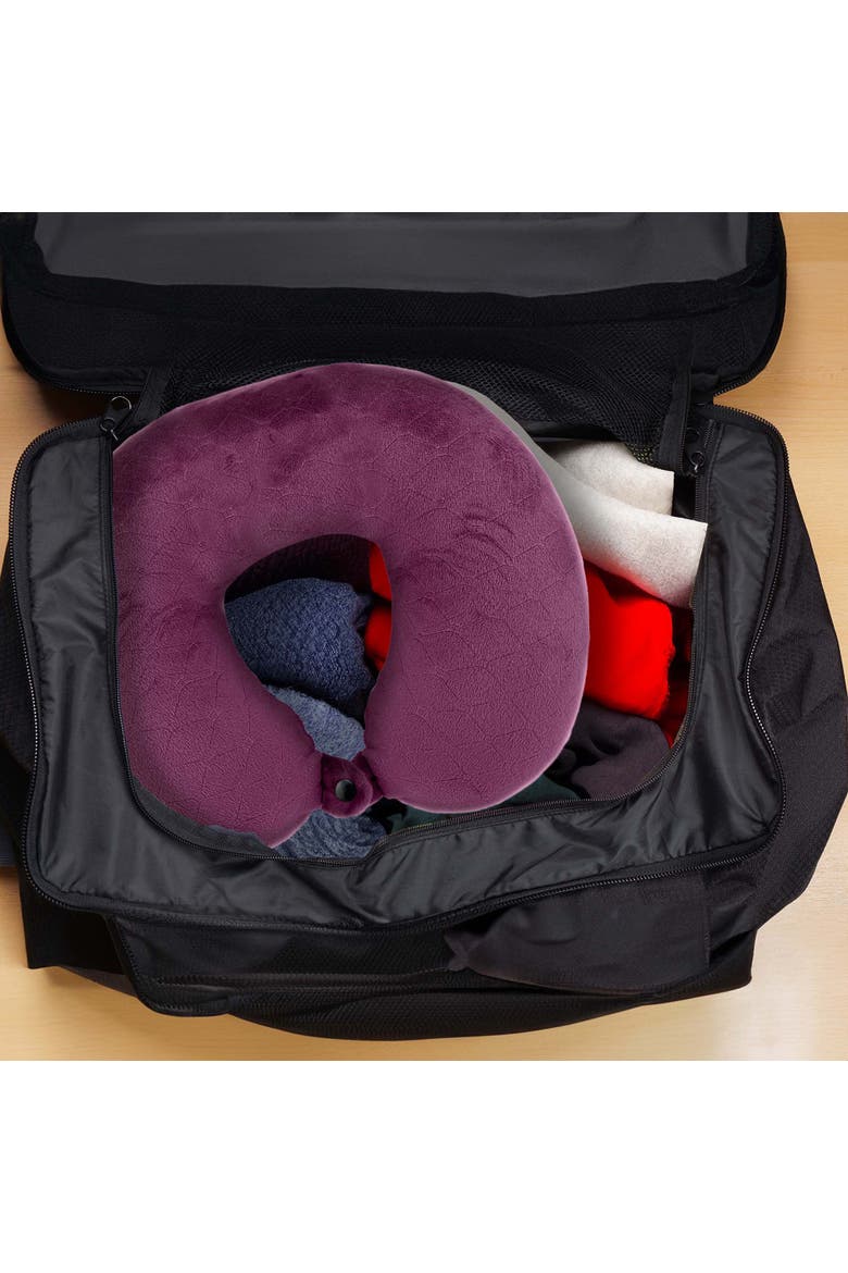 2 Memory Foam Travel Pillows with Sleep Masks, Alternate, color, Grey