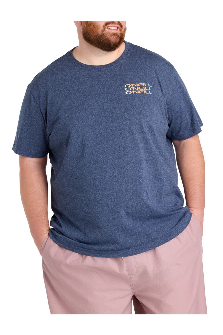 Big & Tall Triple-Stack Graphic Tee V2, Main, color, NAVY HEATHER