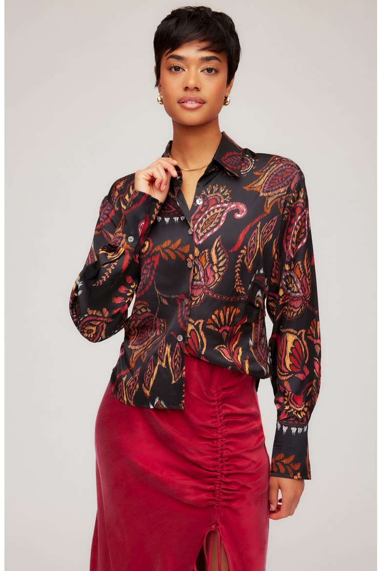 Tawnie Print Side Pleat Shirt, Alternate, color, PAISLEY