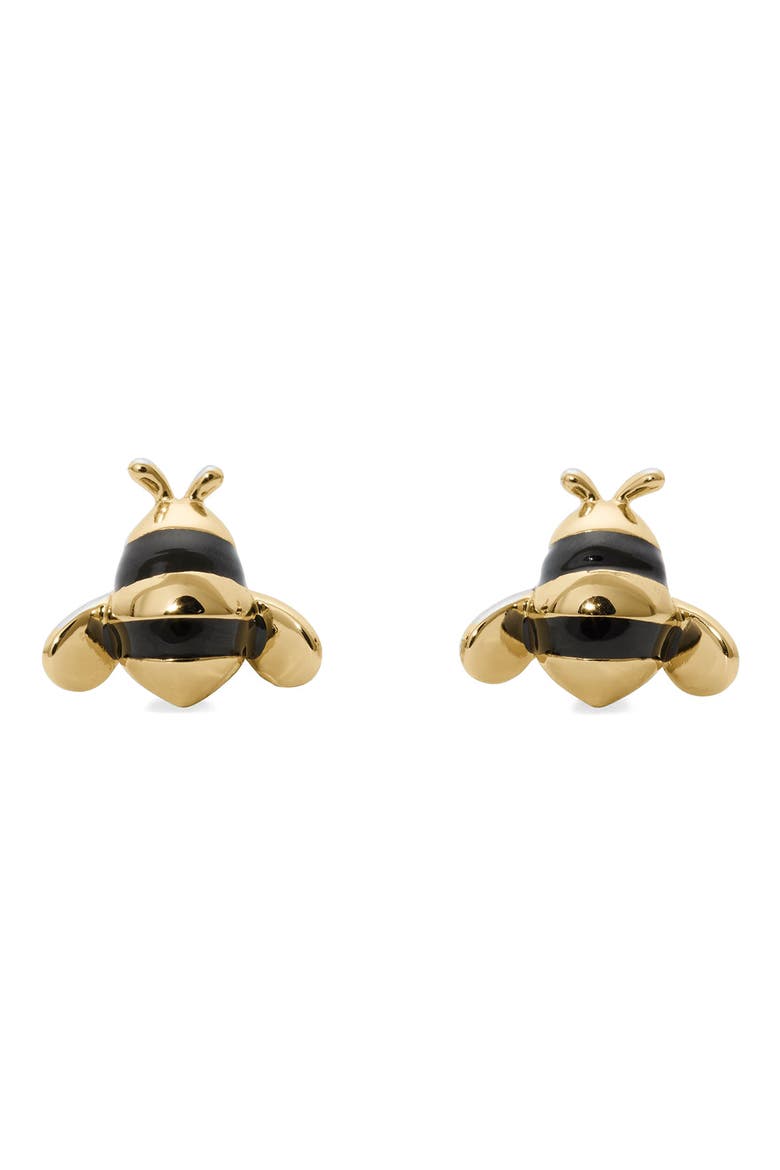 bee stud earrings, Main, color, GOLD MULTI