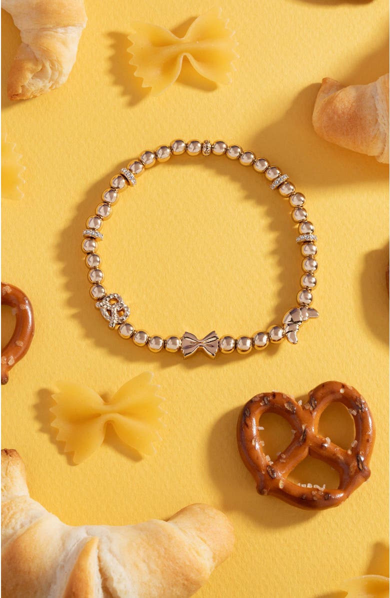 Alex and Ani Carbs Are My Love Language Beaded Stretch Bracelet, Alternate, color, Carbs Are My Love Language