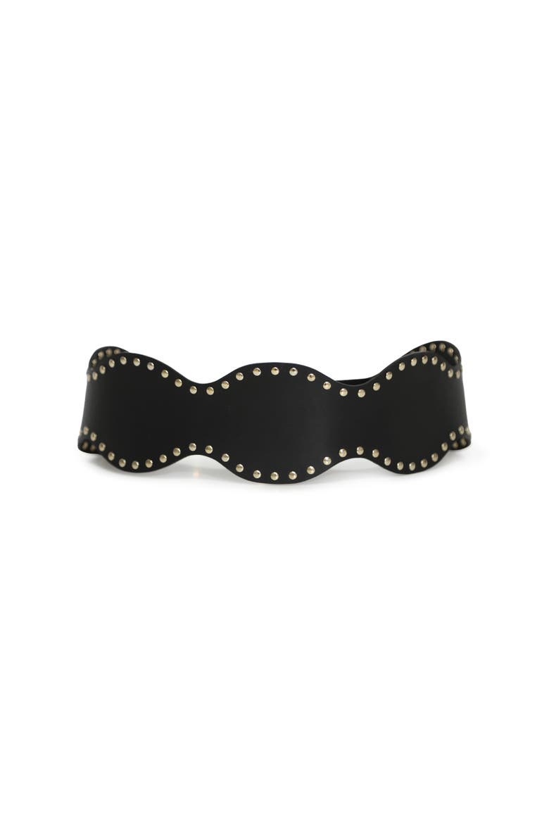 No Other Love Leather Studded Belt, Alternate, color, Black