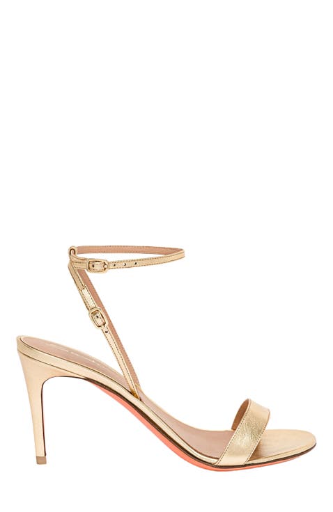 Leather high-heel sandal