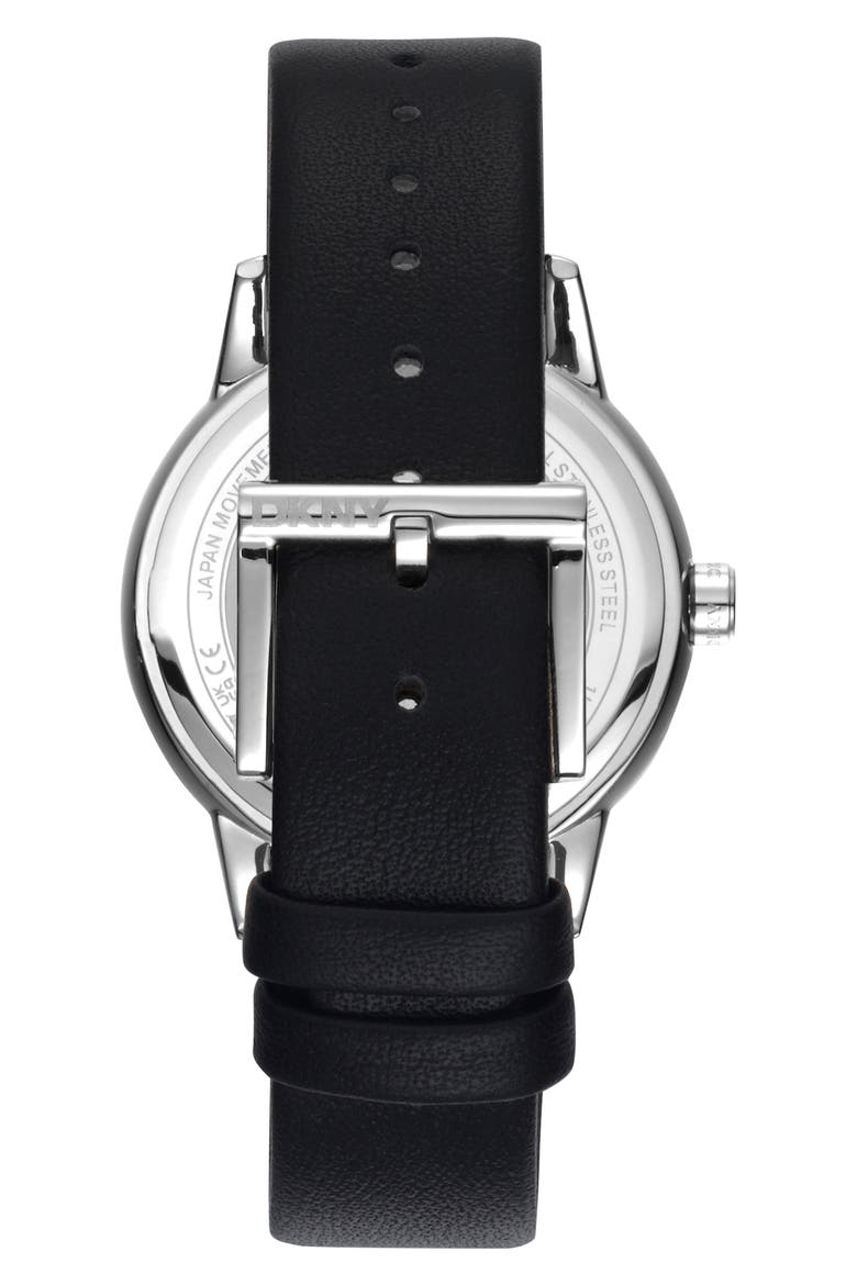 Active Multifunction Leather Strap Watch, 38mm, Alternate, color, SILVER