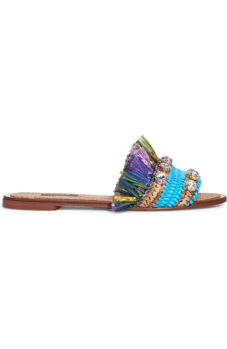 Dolce&Gabbana Fringe Embellished Slide Sandal, Alternate, color,