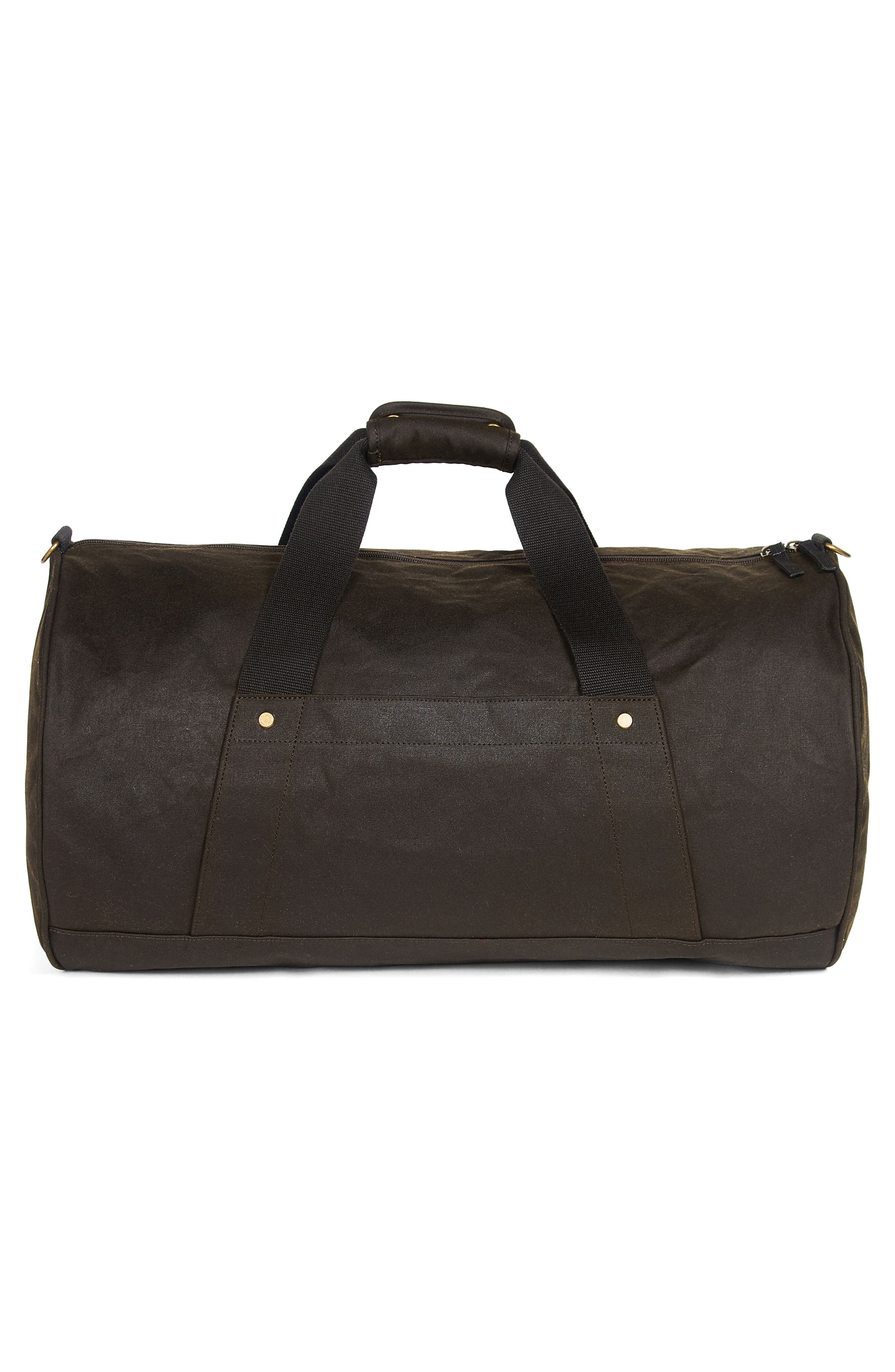 Barbour Explorer Waxed Cotton Canvas Duffle Bag, Alternate, color, 