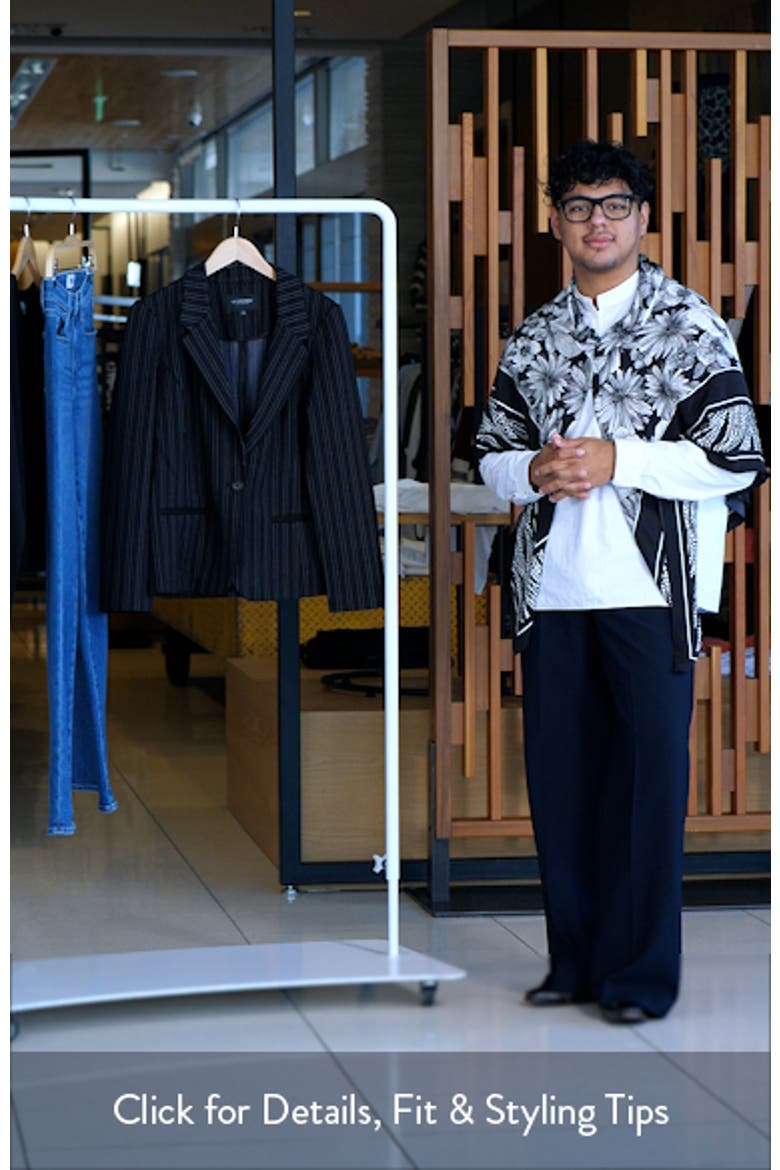 Stripe Fitted One-Button Blazer video