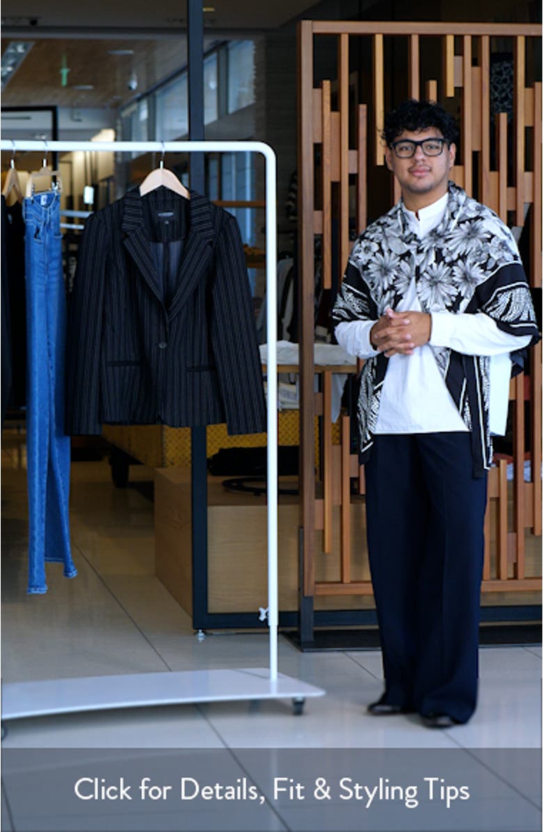 Stripe Fitted One-Button Blazer, sales video thumbnail