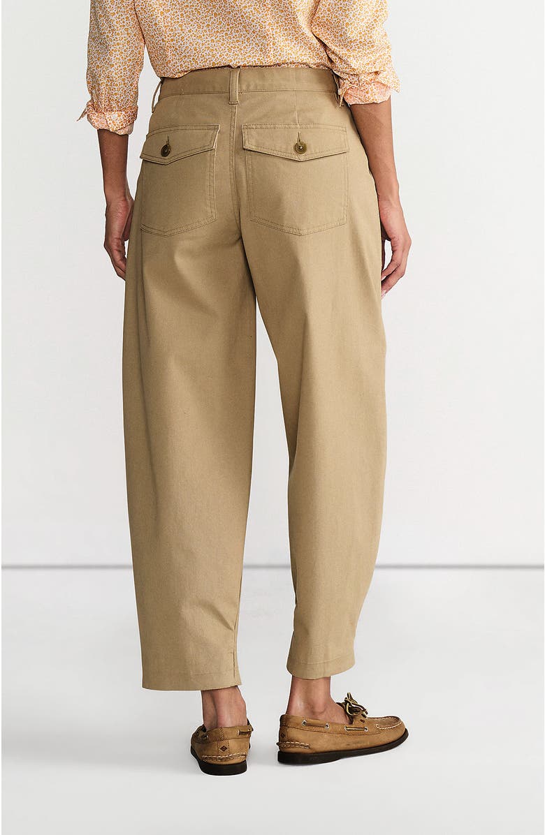 Lands' End High Rise Barrel Leg Chino Pants, Alternate, color, Desert Tan