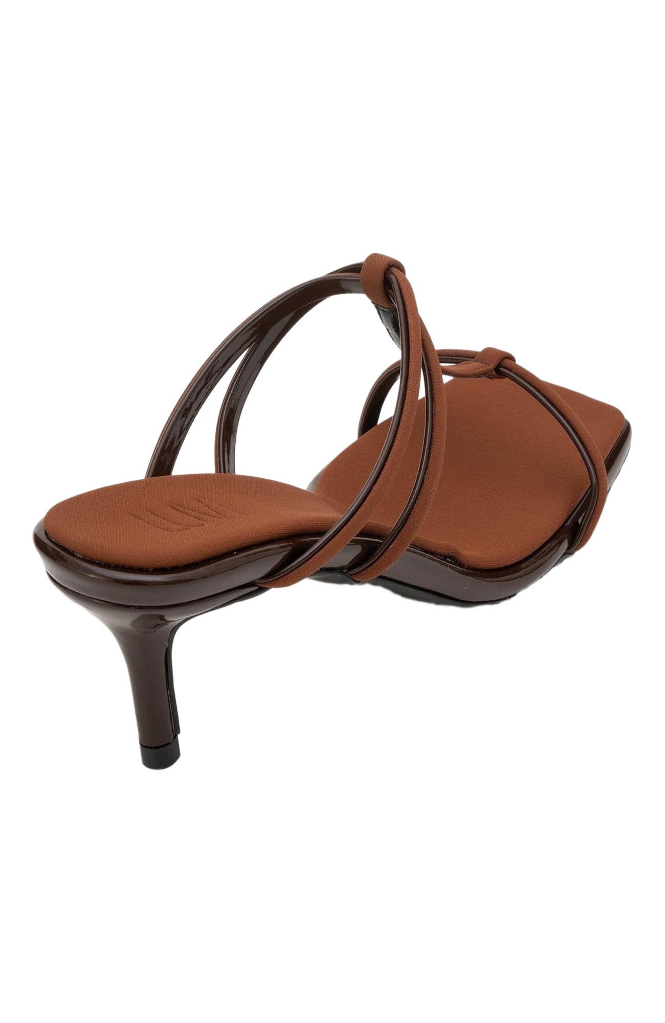 Prologue Shoes Mocha Strap Heel Sandal, Alternate, color, Brown Faux Leather