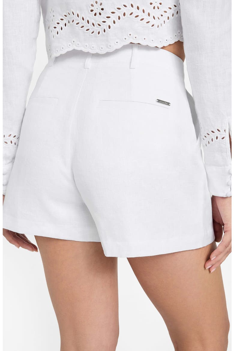 Gen Tailored Linen Shorts, Alternate, color, WHITE