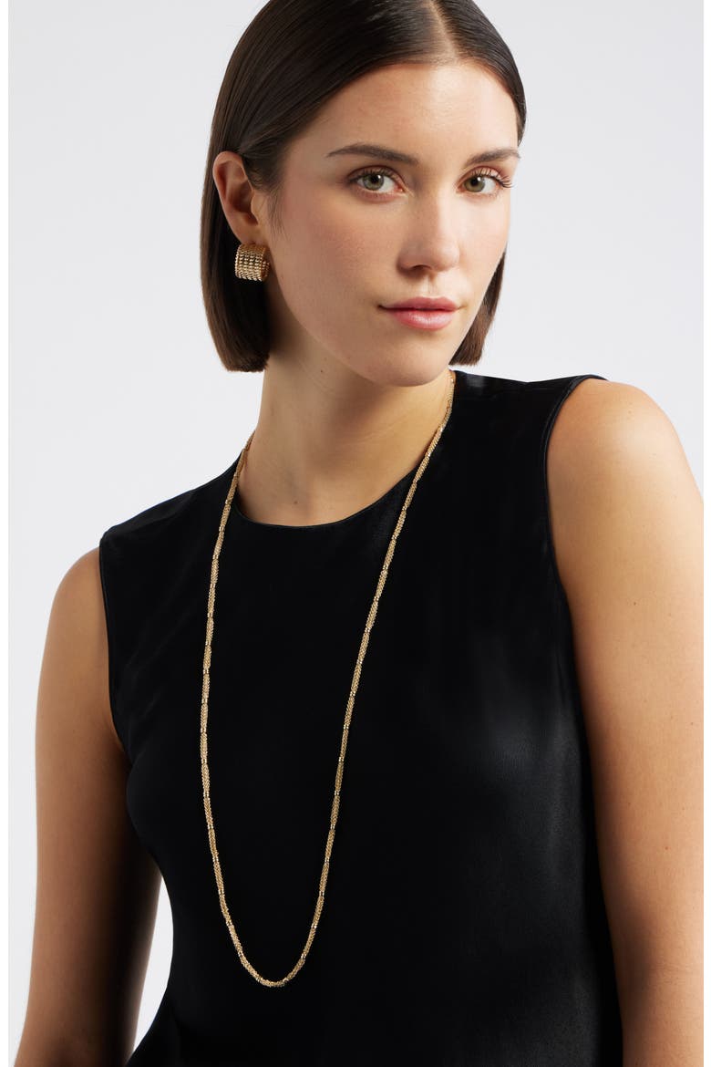 Gathered Chain Wrap Necklace, Alternate, color, GOLD