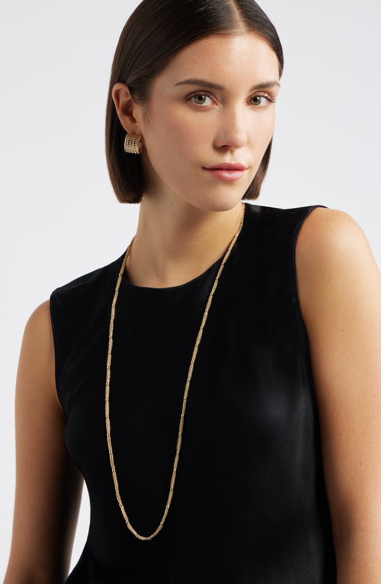 Nordstrom Gathered Chain Wrap Necklace, Alternate, color, Gold