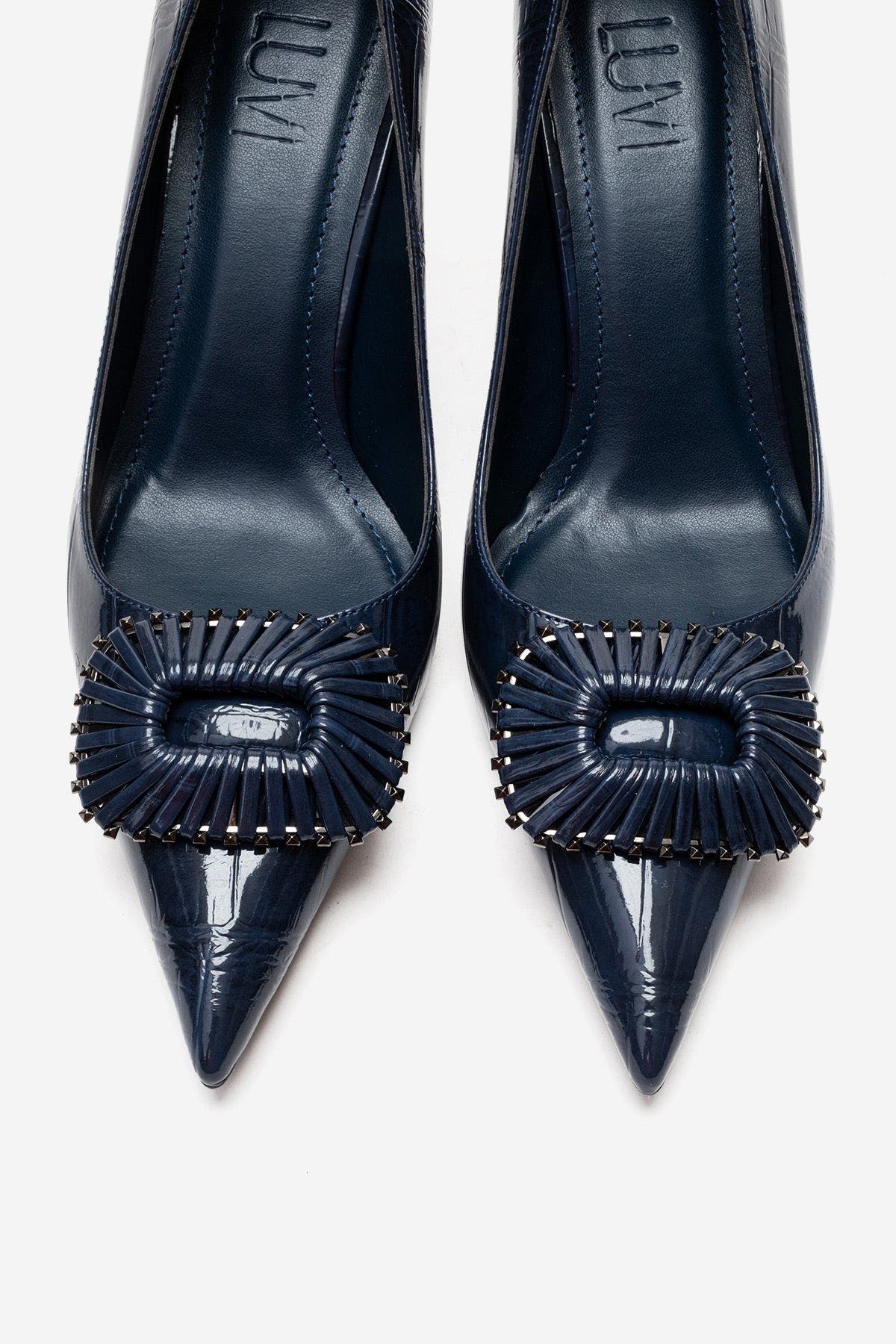 Rebel Stiletto Pump, Alternate, color, Navy Print