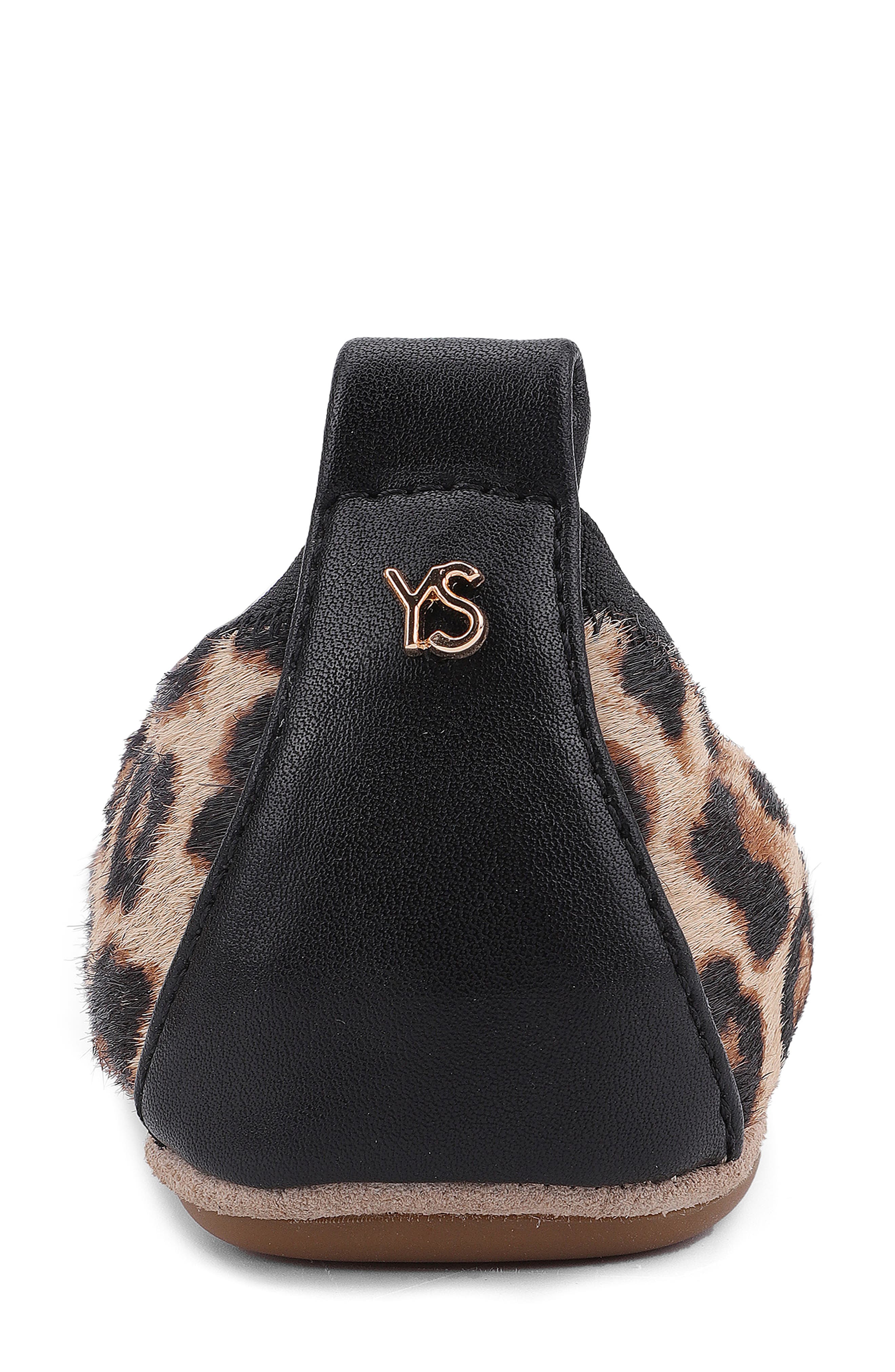 Samara Genuine Calf Hair Foldable Ballet Flat, Alternate, color, WILD LEOPARD