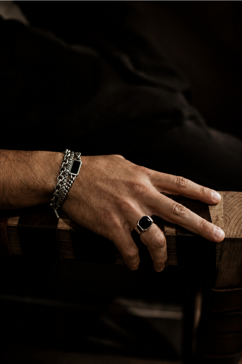 Onyx Silver Ring, Alternate, color, Onyx