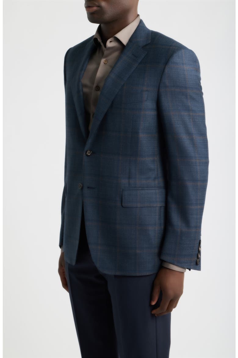 Siena Windowpane Wool Sport Coat, Alternate, color, DARK BLUE