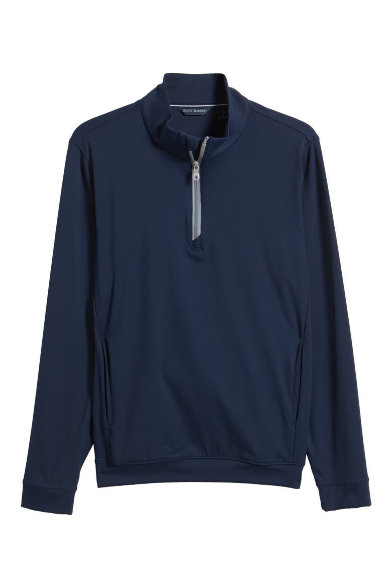 Solid Stretch Quarter Zip Pullover, Alternate, color, NAVY