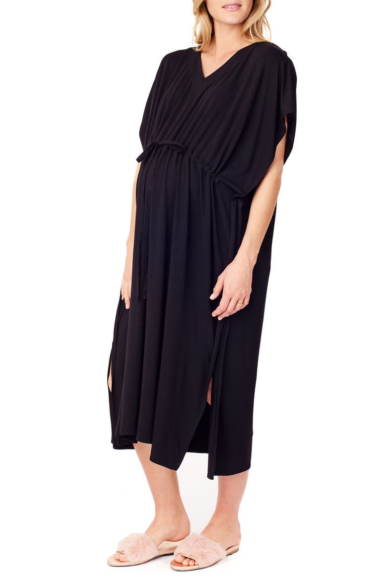 Ingrid & Isabel® x James Fox & Co. Maternity/Nursing Hospital Gown, Alternate, color, JET BLACK