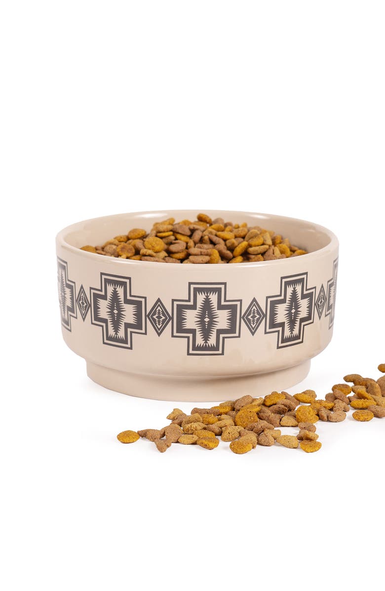 Pendleton Ceramic Pet Food Bowl, Alternate, color, Harding Natural