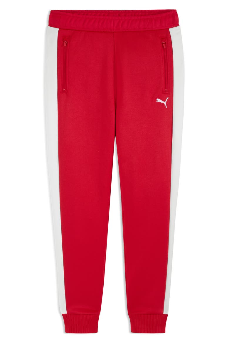 Kids' T7 Foundations Slim Piqué Track Pants, Main, color, MEDIUM RED