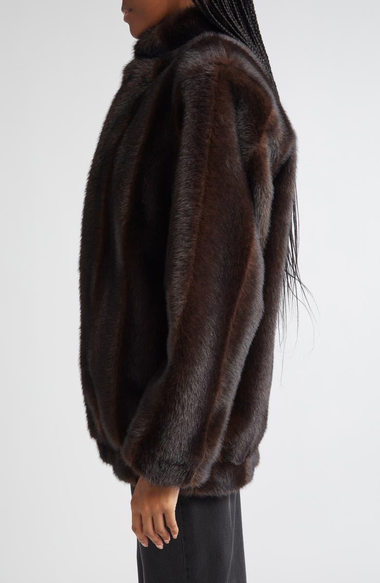 MM6 Maison Margiela Faux Fur Jacket, Alternate, color, Brown