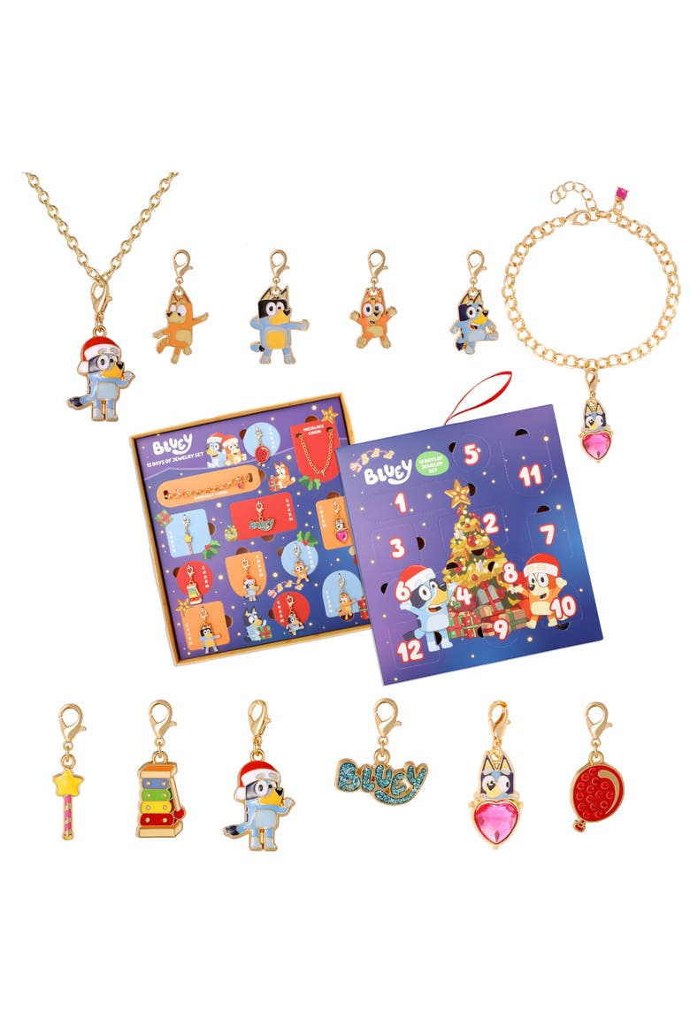 Advent Calendar 12-Pience Jewelry Set with Necklace and Bracelet Chains, Main, color, Multicolor