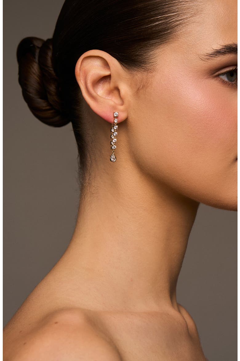 Stephie Bezel Front/Back Earrings, Alternate, color, GOLD
