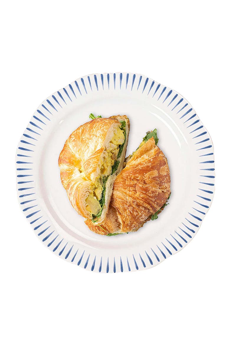 Sitio Stripe Salad Plate, Alternate, color, DELFT BLUE