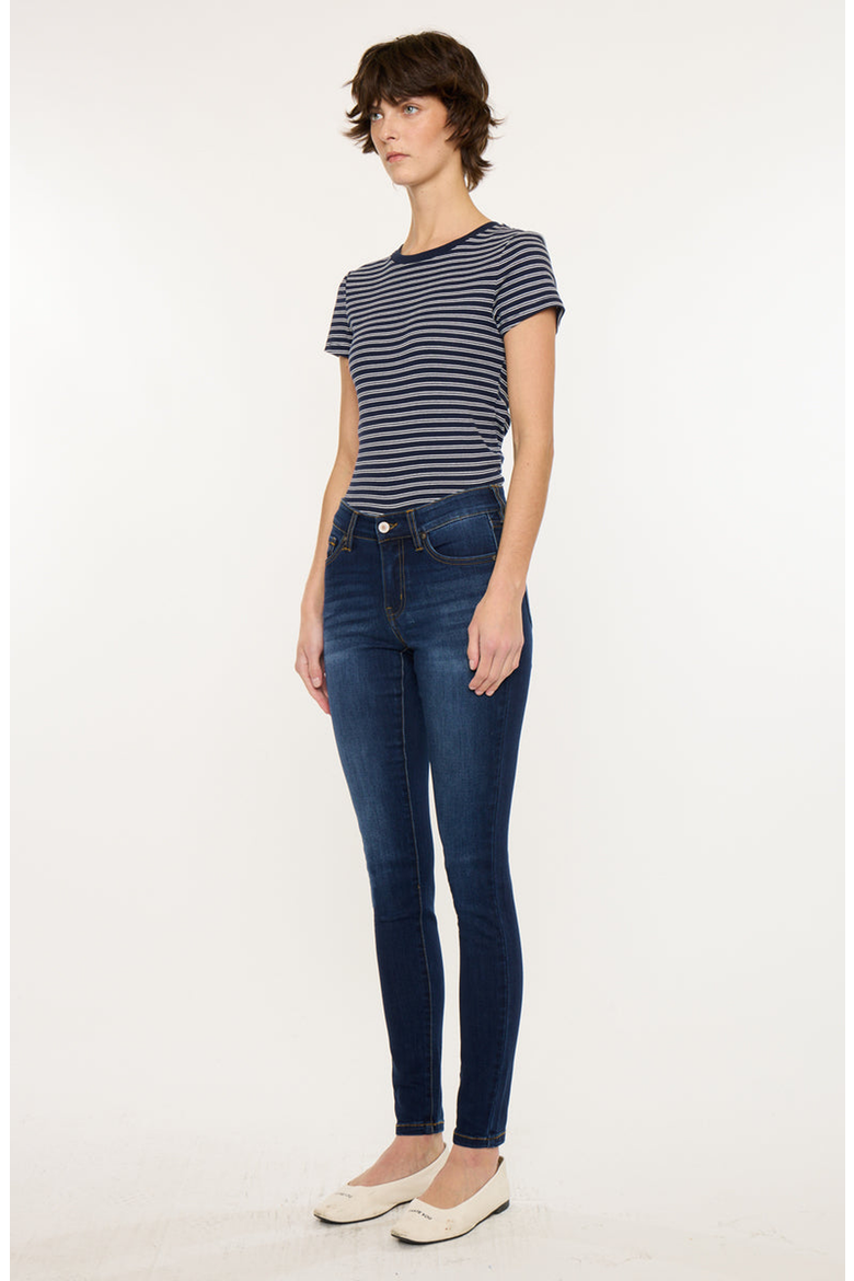 Madison Essentials Mid Rise Super Skinny, Alternate, color, Dark Wash